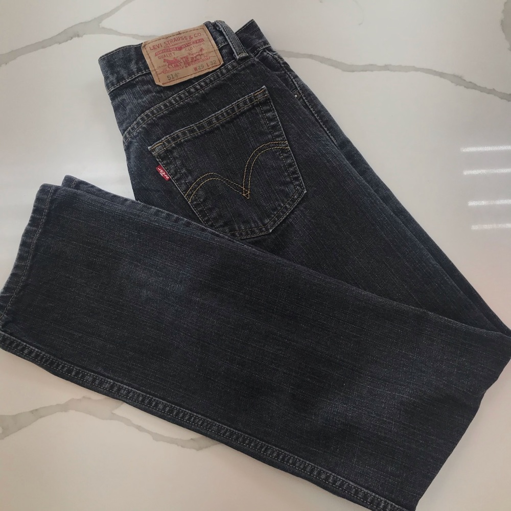 Black Levi Straight Leg Denim Jeans